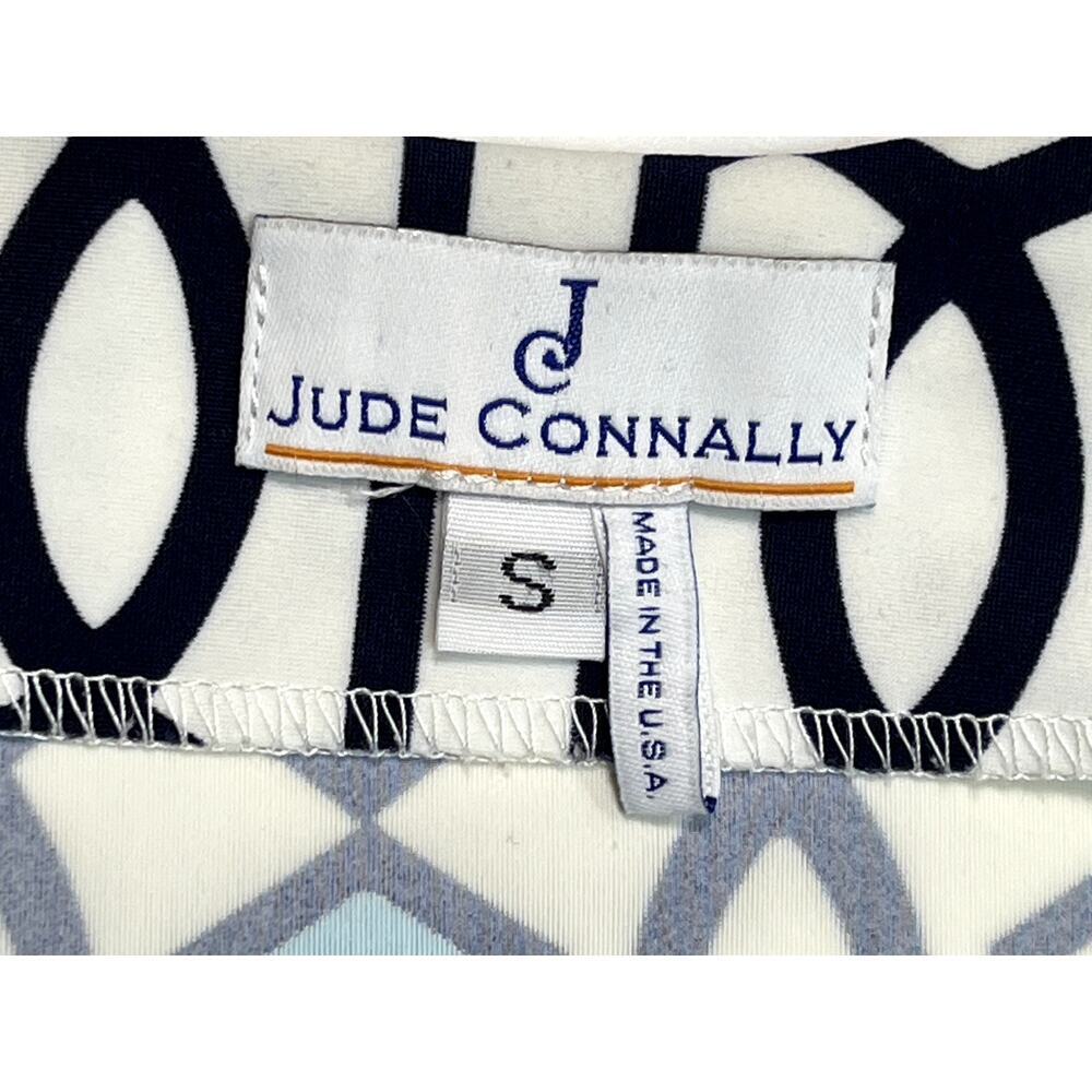 Jude Connally Sz S Graphic Print Peplum Top Stretch Career Casual Preppy Classic - Picture 8 of 9
